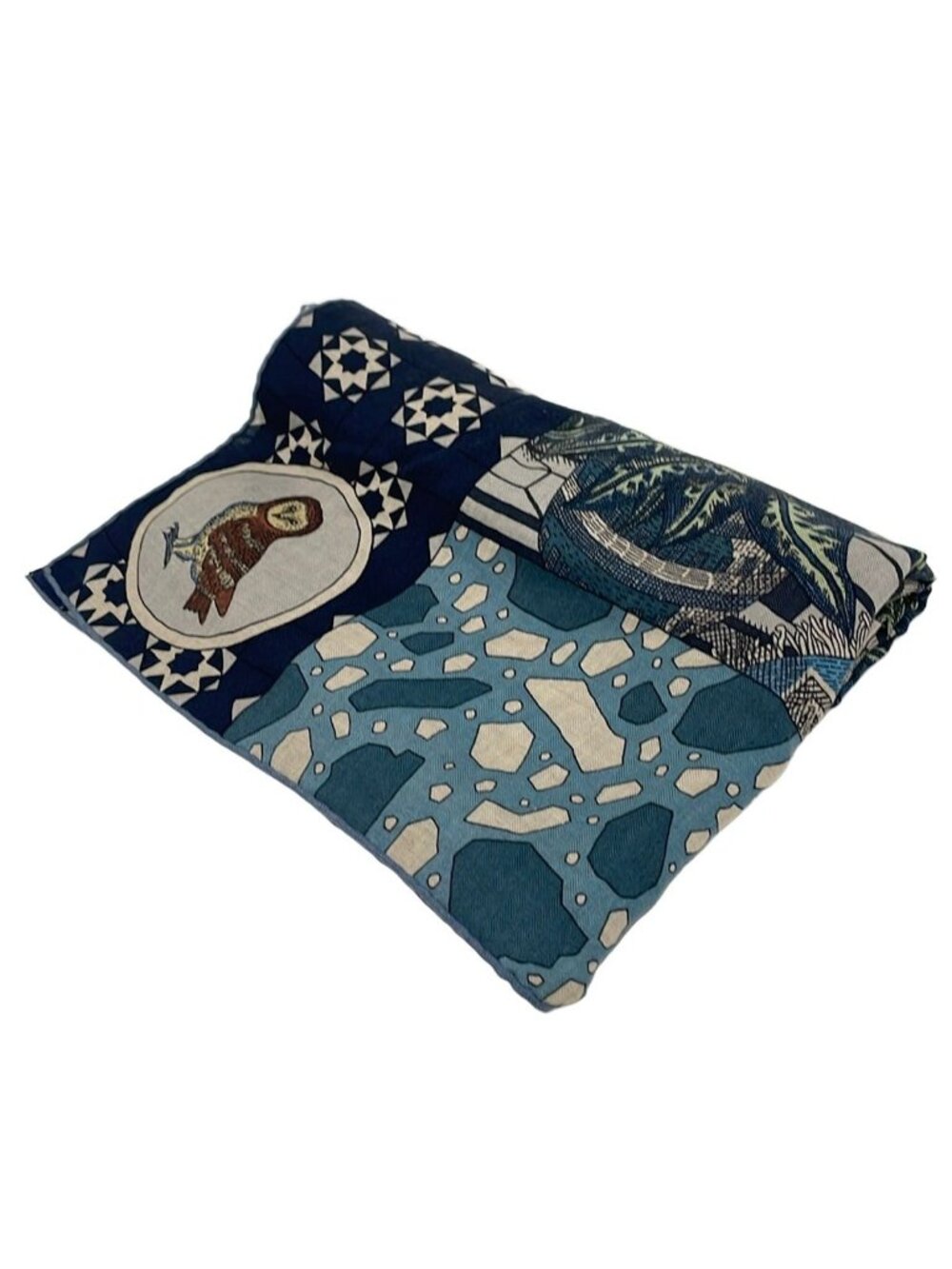 Hermes Shawl Carre Geant 140 Blue Navy Multi la Danse Des Amazones Scarf